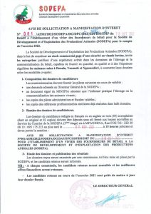Lire la suite à propos de l’article <strong>FOURNITURE DE BETAIL : LA SODEPA LANCE UN APPEL D’OFFRES</strong>